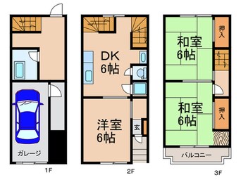 間取図 大阪市西淀川区佃テラス（北側）