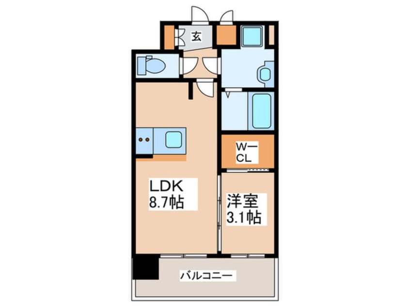 間取図 ﾌﾟﾚｻﾝｽ天王寺ｳﾞｨｳﾞｧﾝ（1001）
