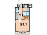 アスヴェル京都西陣(204) 1Kの間取り