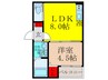 ビー・エムハイツ南高浜 1LDKの間取り