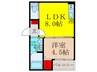 ビー・エムハイツ南高浜 1LDKの間取り