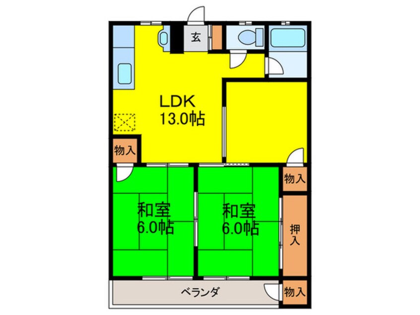間取図 田屋前ハイツ