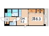 コンフォ－ル平野 1DKの間取り