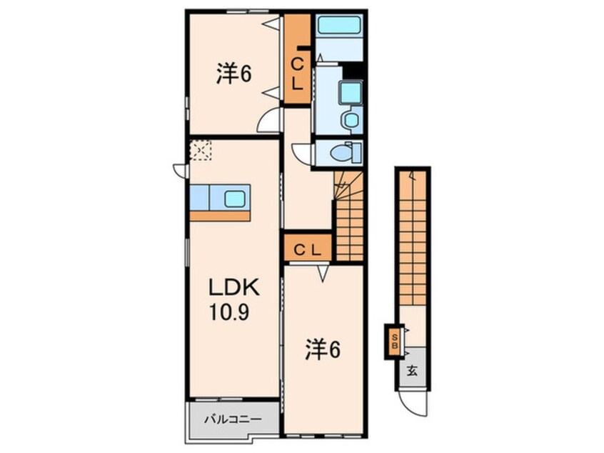 間取図 エスポワール山の街Ⅱ