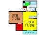 レケンス郡津 1LDKの間取り