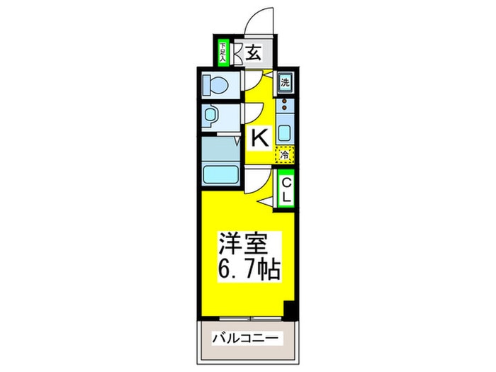 間取り図 プレサンス難波ラフィーネ(702)