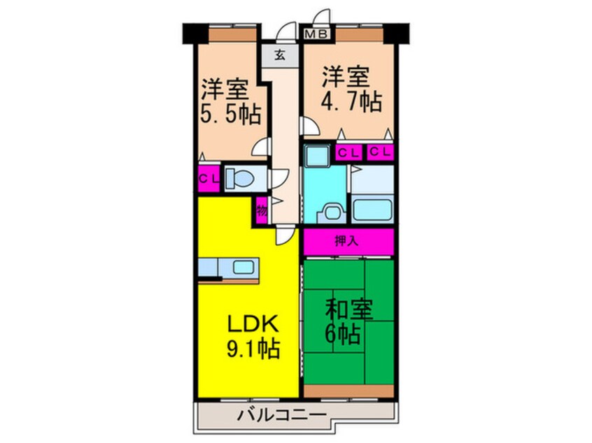 間取図 プレルディオ豊中南