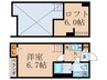 エクル中芝町 1Kの間取り