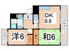 アルトリーベ背戸口 2DKの間取り