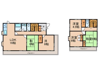 間取図 雲雀丘山手１丁目貸家