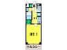 アム－ル　プレジデント 1Kの間取り