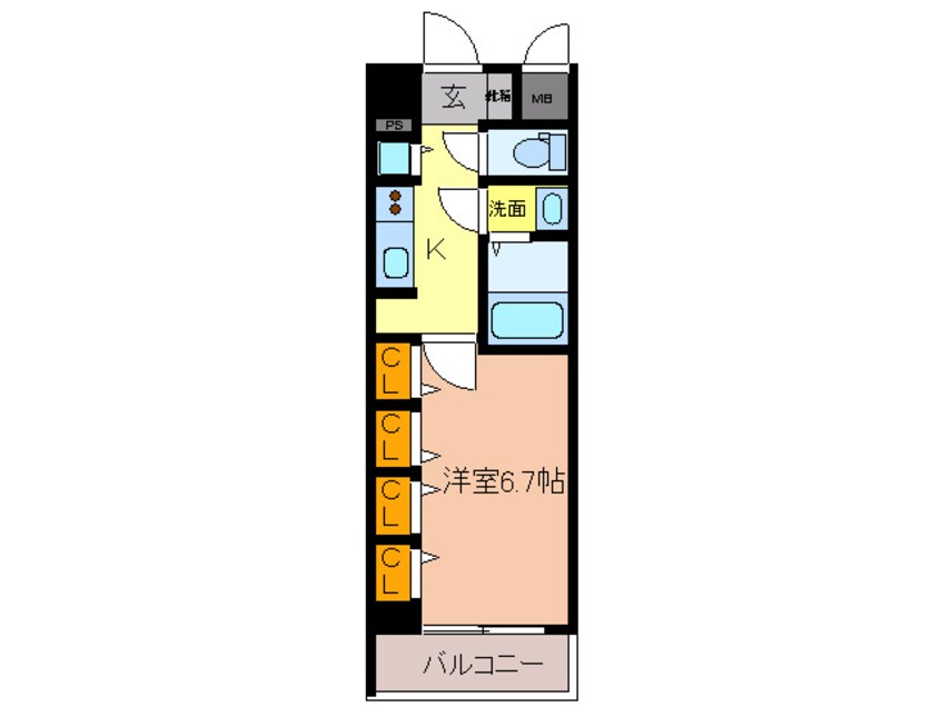 間取図 ｻﾑﾃｨ大阪WESTｸﾞﾗﾝｼﾞ-ﾙ(409)