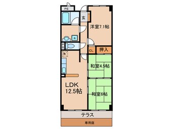 間取図 ベルヴィ西浦