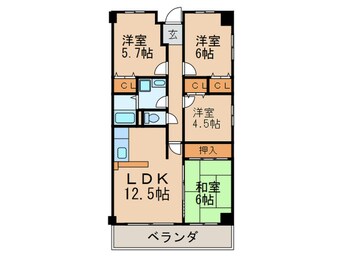 間取図 ベルヴィ西浦