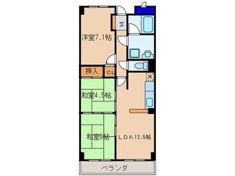 間取図 ベルヴィ西浦