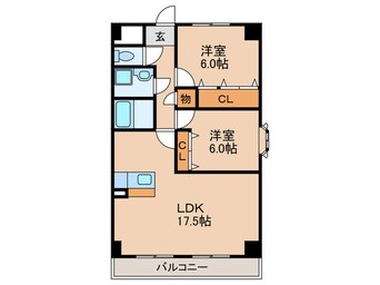 間取図 カ－サ中野　Ｐ１