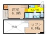 ﾊｰﾓﾆｰﾃﾗｽ高井田元町1丁目 1Kの間取り