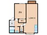 リュシオル石山 1LDKの間取り