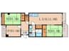 ﾛｰｽﾞﾏﾝｼｮﾝ藤ノ森A棟(902) 3LDKの間取り