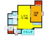 クリエオーレ岩田町 1LDKの間取り