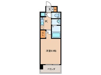 間取図 ﾌﾟﾛｼ-ﾄﾞ大阪EASTｱｸｱ･ﾗ･ﾌｫﾝﾃ(509)