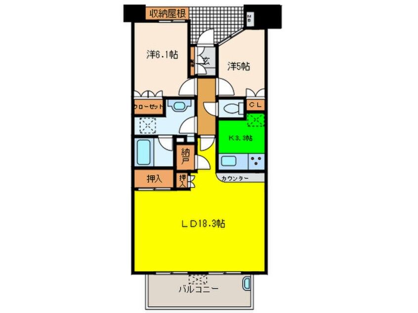 間取図 プラウド吹田新芦屋(702)