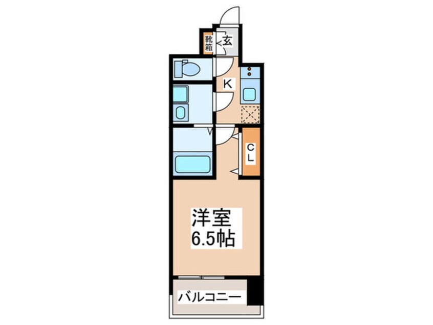 間取図 ﾌｧｰｽﾄﾌｨｵｰﾚ難波ｸﾚｼｱ(206)