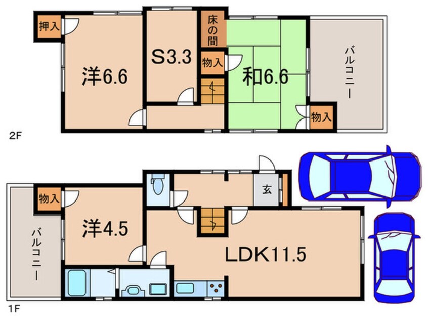 間取図 グラータ鈴東３