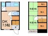 日野町貸家西 2DKの間取り