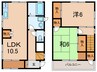 鈴蘭台東町5丁目貸家Ⅲ 2LDKの間取り