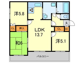 間取図 ヴァンヴェール甲風園