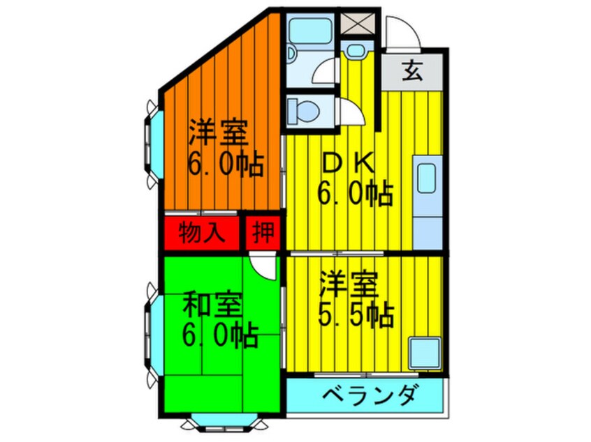 間取図 赤井マンション香里