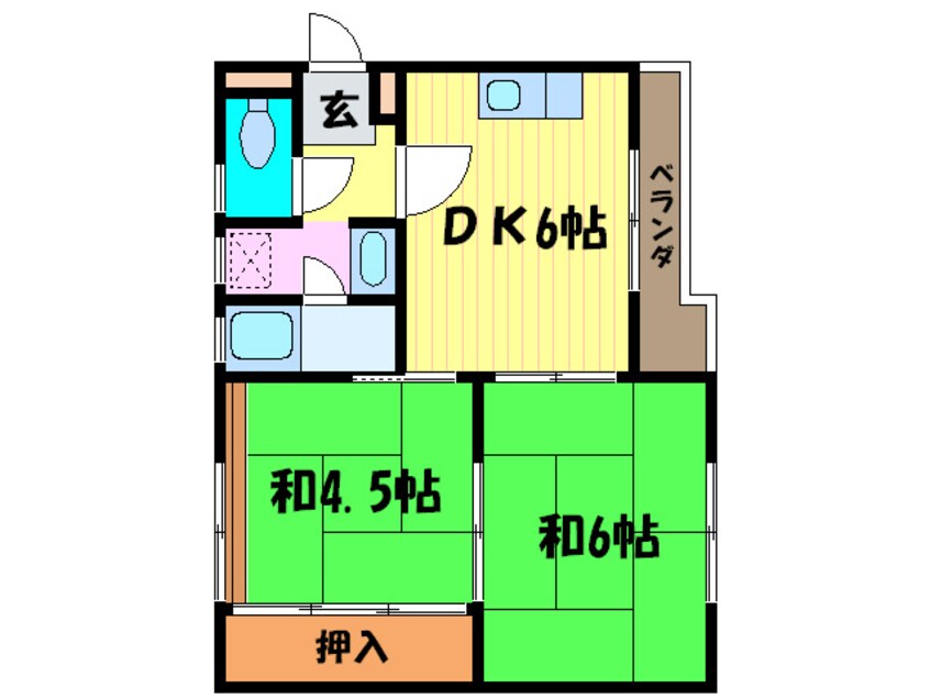 間取図 ハイツ山茶花