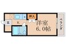 プレステージ御陵 1Kの間取り