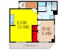 広瀬ハイツ 1LDKの間取り