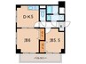 グレイスハイツ東須磨 2DKの間取り