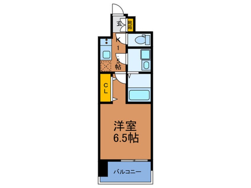 間取図 ﾌｧｰｽﾄﾌｨｵｰﾚ難波ｸﾚｼｱ(503)