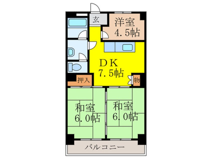 間取図 グリ－ンハイツ富士