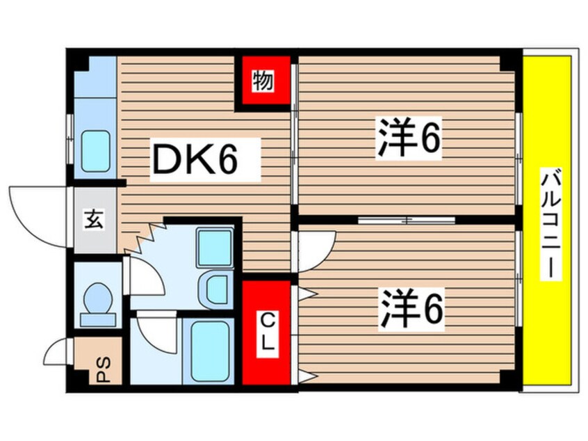 間取図 パステル 武庫之荘