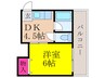 三賀マンション 1DKの間取り