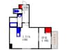 レジデンスシーズ2 1LDKの間取り