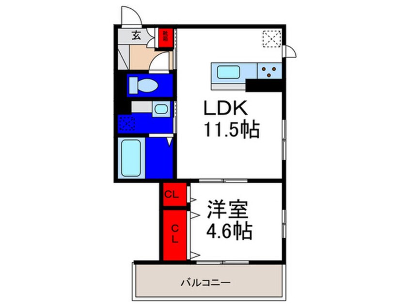 間取図 ル・ソレイユ寺田町Ⅱ