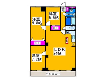 間取図 日本橋グリーンハイツ（603）