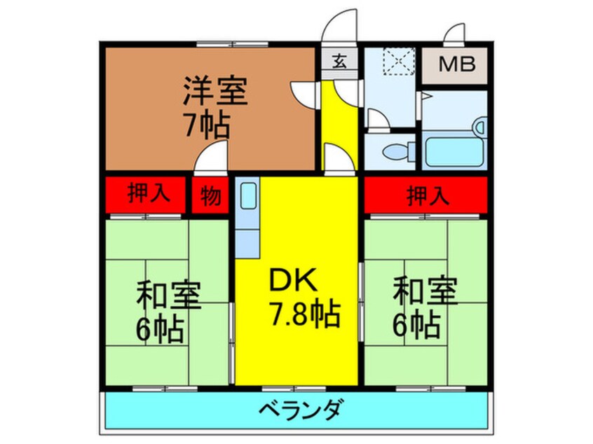 間取図 サンライズヒル山之上(２０２)