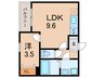 ジーメゾン明石魚住ウエスト 1LDKの間取り