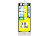 セントラルステ－ジ 1Kの間取り