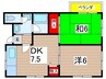 ファミリ－石橋 2DKの間取り