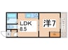 リードⅡオカダマンション 1LDKの間取り