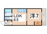 リードⅡオカダマンション 1LDKの間取り