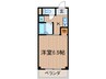 ジョイアキタノ 1Kの間取り